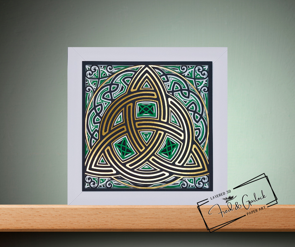 5x5 - Celtic Trinity Knot - Copper - Black Frame