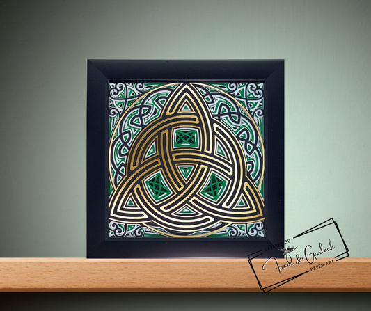 5x5 - Celtic Trinity Knot - Copper - Black Frame