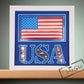 8x8 - USA Flag 3D Layered Paper Art Shadow Box